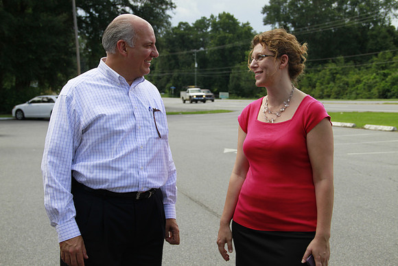 Congressman Southerland and Commissioner Dozier observe and disc