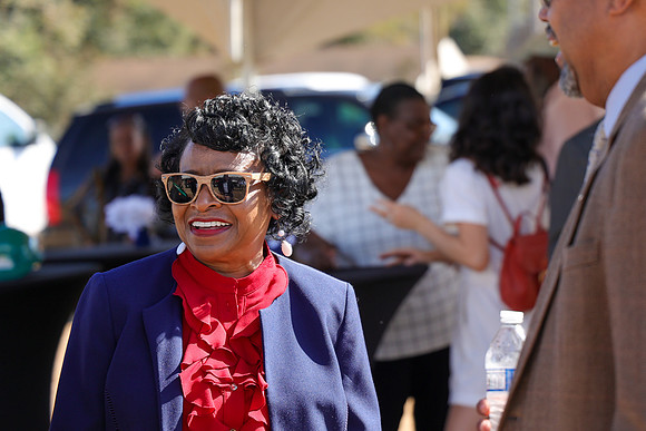 Commissioner Cummings attends the groundbreaking of the Orange Avenue Apartments, an affordable housing development.